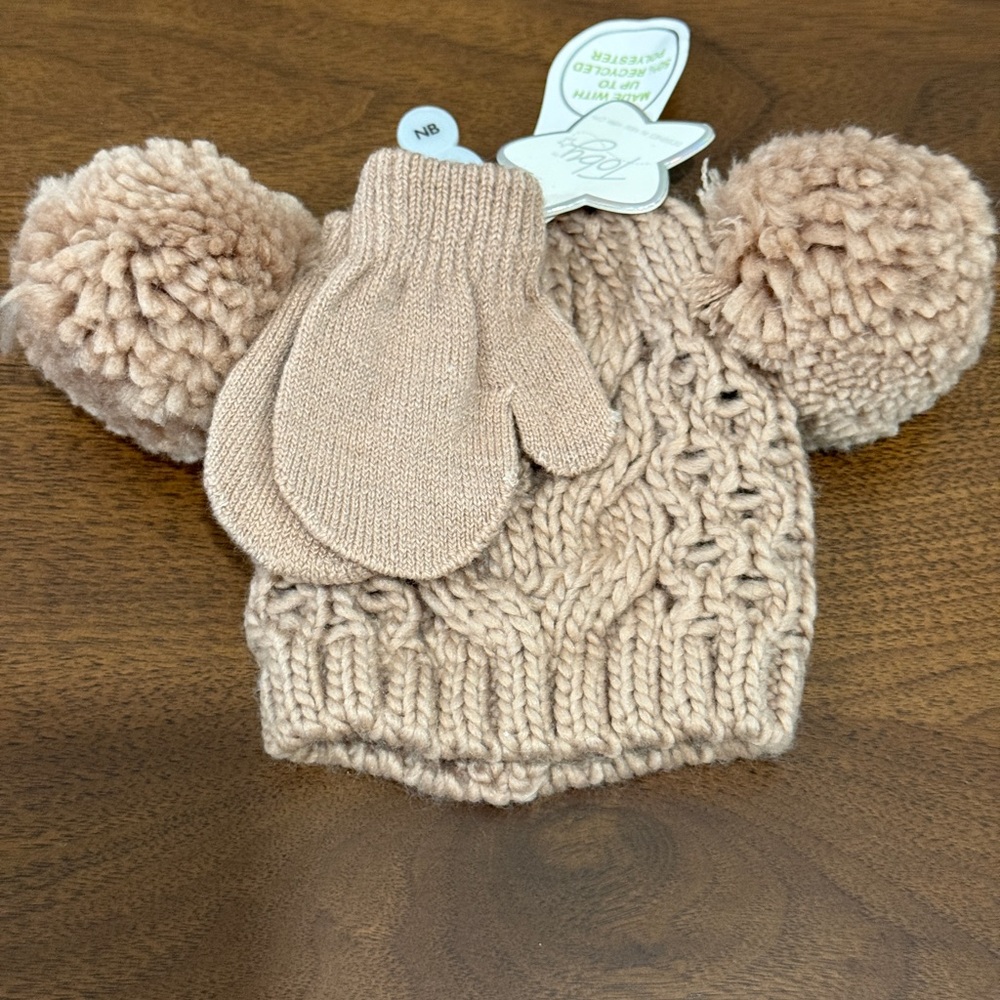 Cozy Tan Knit Mittens for Kids